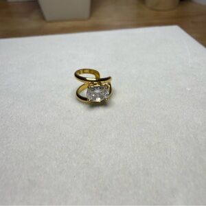 Oval CZ Crystal Gold Ear Cuff